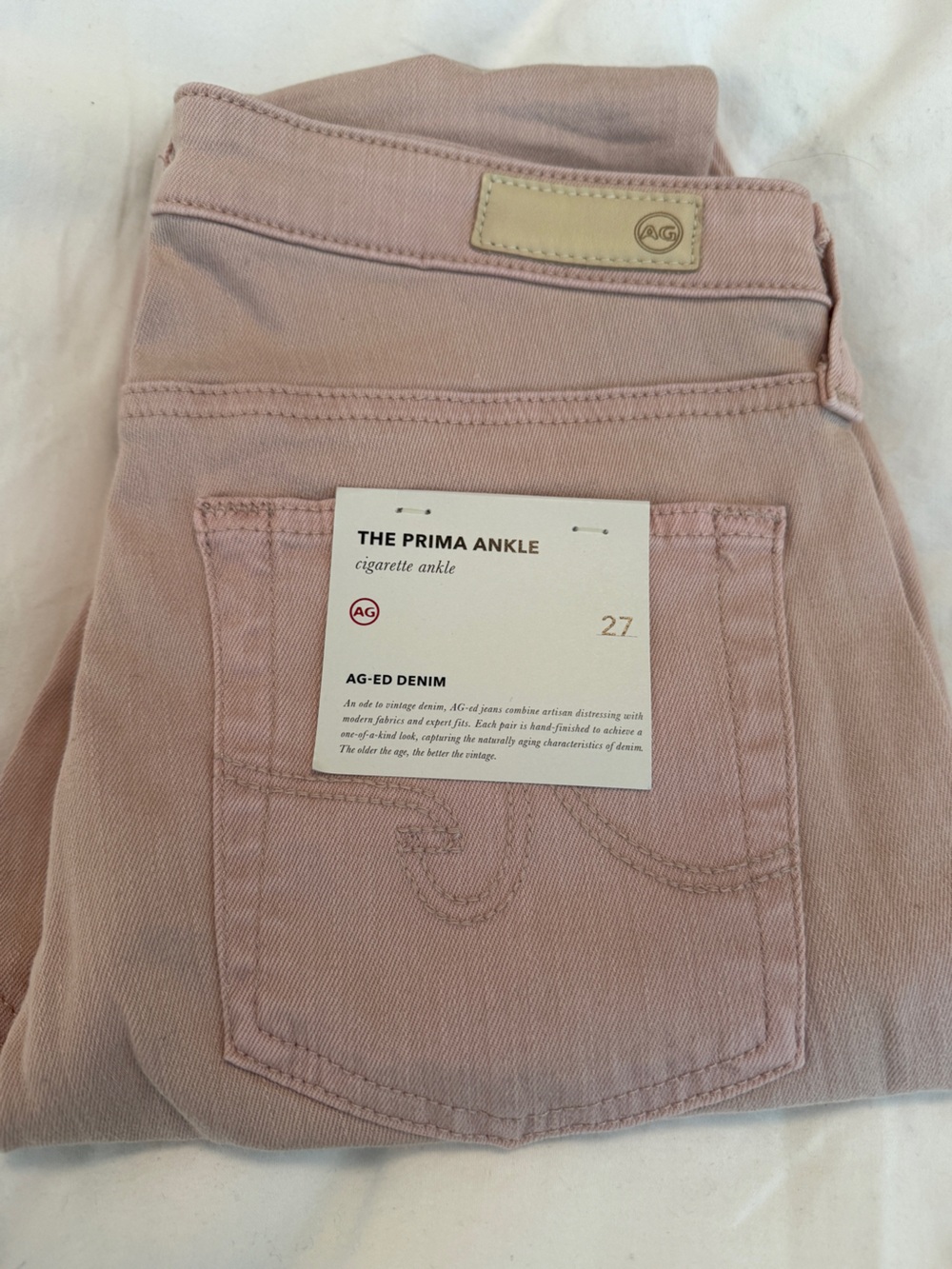 Ag Adriano Goldschmied Prima Ankle Jeans in Dusty Rose